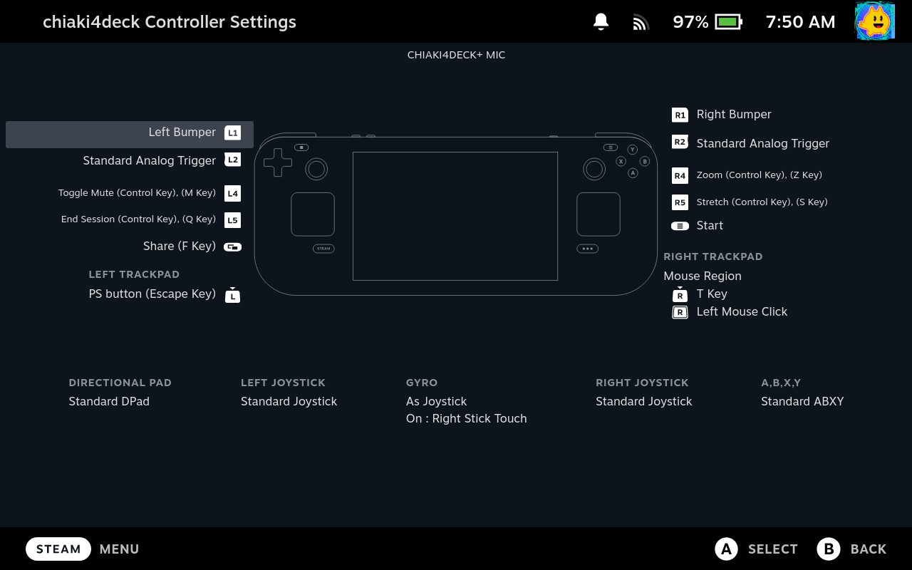 Steam Deck Full Control View