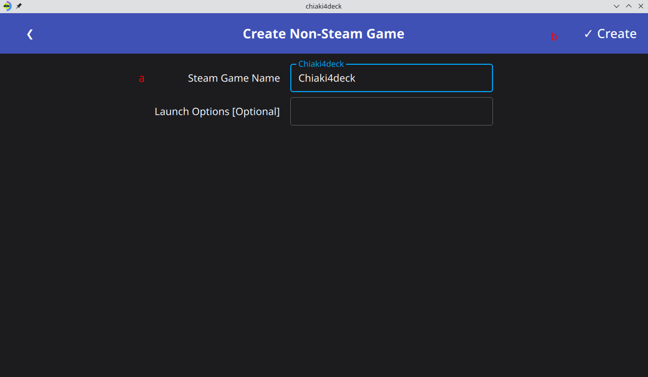 Fill in Steam Shortcut